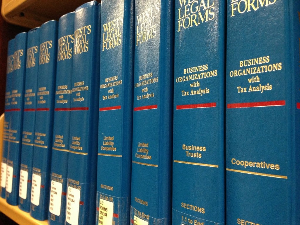 west law legal forms books on shelf