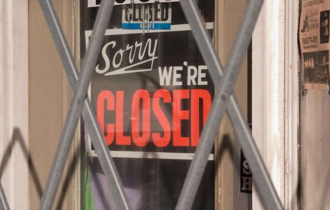Sorry We're Closed Sign