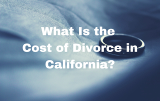 Stock image with text: "What Is the Cost of Divorce in California?"